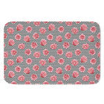 Pink Rose Zigzag Pattern Print Indoor Door Mat