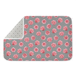 Pink Rose Zigzag Pattern Print Indoor Door Mat
