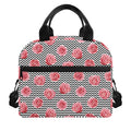 Pink Rose Zigzag Pattern Print Insulated Lunch Bag