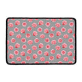 Pink Rose Zigzag Pattern Print Kitchen Mat