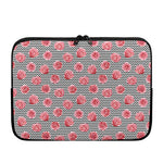 Pink Rose Zigzag Pattern Print Laptop Sleeve