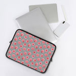Pink Rose Zigzag Pattern Print Laptop Sleeve