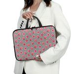 Pink Rose Zigzag Pattern Print Laptop Sleeve With Handle