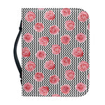 Pink Rose Zigzag Pattern Print Leather Bible Cover