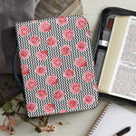 Pink Rose Zigzag Pattern Print Leather Bible Cover