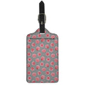 Pink Rose Zigzag Pattern Print Luggage Tag