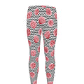 Pink Rose Zigzag Pattern Print Men's Leggings