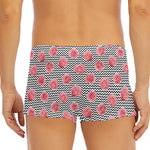 Pink Rose Zigzag Pattern Print Men's Short Boxer Briefs