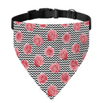 Pink Rose Zigzag Pattern Print Over The Collar Dog Bandana
