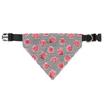 Pink Rose Zigzag Pattern Print Over The Collar Dog Bandana