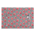 Pink Rose Zigzag Pattern Print Placemat