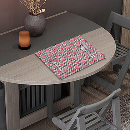 Pink Rose Zigzag Pattern Print Placemat