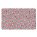 Pink Rose Zigzag Pattern Print Polyester Doormat