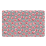 Pink Rose Zigzag Pattern Print Polyester Doormat
