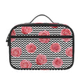 Pink Rose Zigzag Pattern Print Portable Lunch Bag