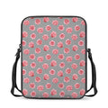 Pink Rose Zigzag Pattern Print Rectangular Crossbody Bag