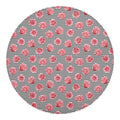 Pink Rose Zigzag Pattern Print Round Blanket
