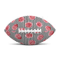 Pink Rose Zigzag Pattern Print Rugby Ball