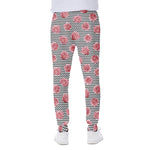 Pink Rose Zigzag Pattern Print Scuba Joggers