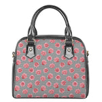 Pink Rose Zigzag Pattern Print Shoulder Handbag