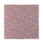 Pink Rose Zigzag Pattern Print Silk Bandana