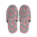 Pink Rose Zigzag Pattern Print Slippers