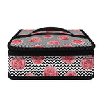 Pink Rose Zigzag Pattern Print Small Lunch Bag