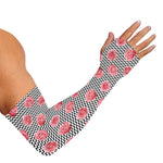 Pink Rose Zigzag Pattern Print Sun Protection Arm Sleeves