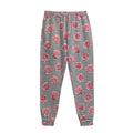 Pink Rose Zigzag Pattern Print Sweatpants