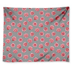 Pink Rose Zigzag Pattern Print Tapestry