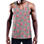 Pink Rose Zigzag Pattern Print Training Tank Top