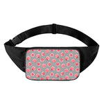 Pink Rose Zigzag Pattern Print Waist Bag
