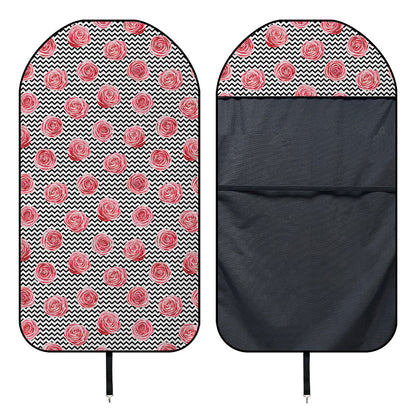 Pink Rose Zigzag Pattern Print Waterproof Car Seat Cover