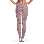 Pink Rose Zigzag Pattern Print Women's Leggings