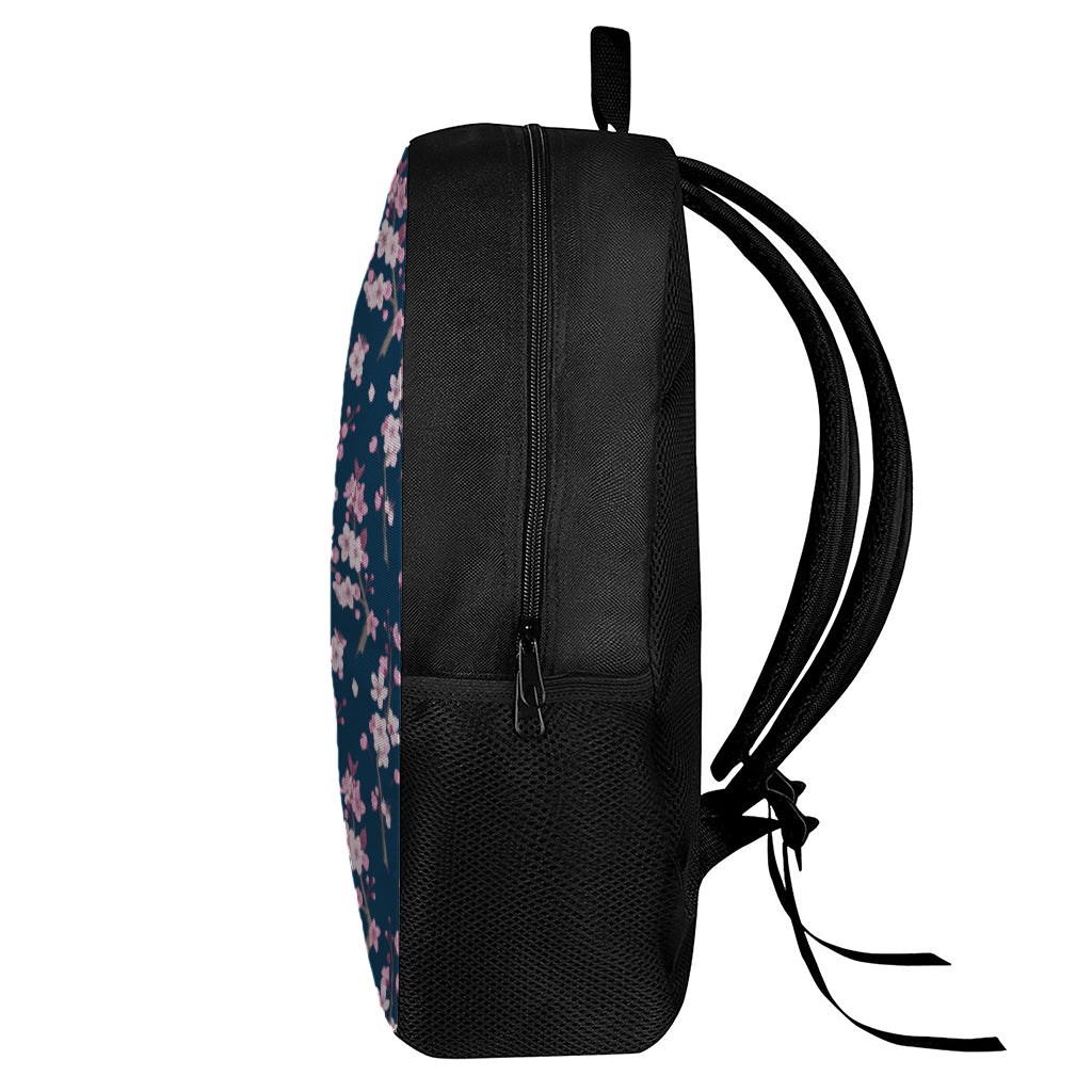 Pink Sakura Cherry Blossom Pattern Print 17 Inch Backpack