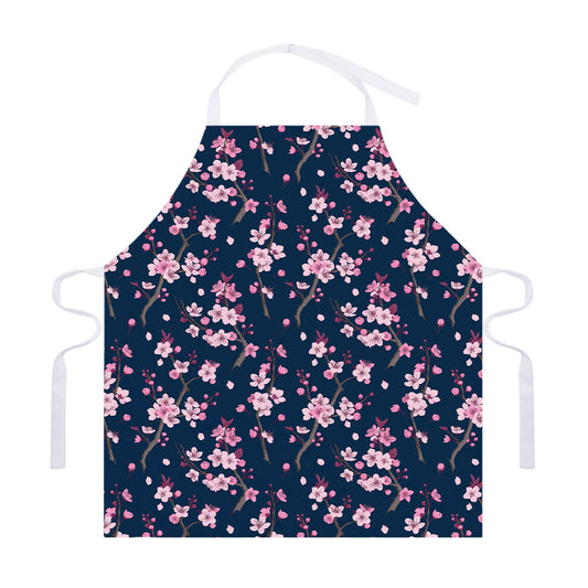 Pink Sakura Cherry Blossom Pattern Print Adjustable Apron