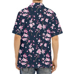 Pink Sakura Cherry Blossom Pattern Print Aloha Shirt
