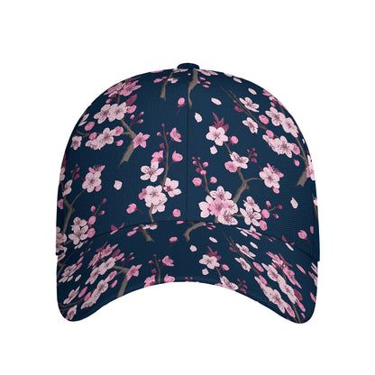Pink Sakura Cherry Blossom Pattern Print Baseball Cap