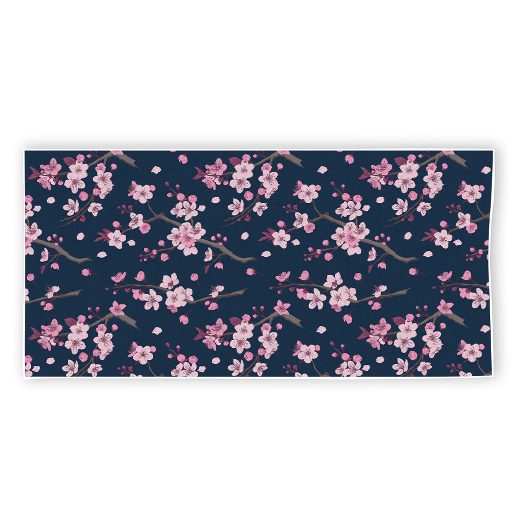 Pink Sakura Cherry Blossom Pattern Print Beach Towel