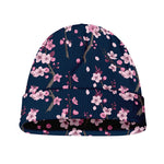Pink Sakura Cherry Blossom Pattern Print Beanie