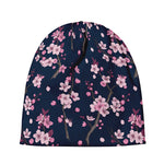 Pink Sakura Cherry Blossom Pattern Print Beanie