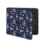 Pink Sakura Cherry Blossom Pattern Print Bifold Wallet