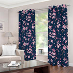 Pink Sakura Cherry Blossom Pattern Print Blackout Grommet Curtains