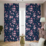Pink Sakura Cherry Blossom Pattern Print Blackout Pencil Pleat Curtains