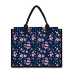 Pink Sakura Cherry Blossom Pattern Print Canvas Tote Bag