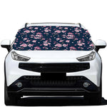 Pink Sakura Cherry Blossom Pattern Print Car Windshield Snow Cover