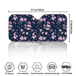 Pink Sakura Cherry Blossom Pattern Print Car Windshield Sun Shade