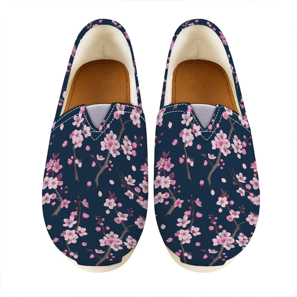Pink Sakura Cherry Blossom Pattern Print Casual Shoes