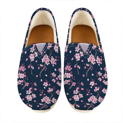 Pink Sakura Cherry Blossom Pattern Print Casual Shoes