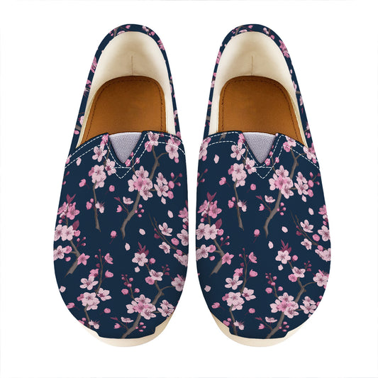 Pink Sakura Cherry Blossom Pattern Print Casual Shoes